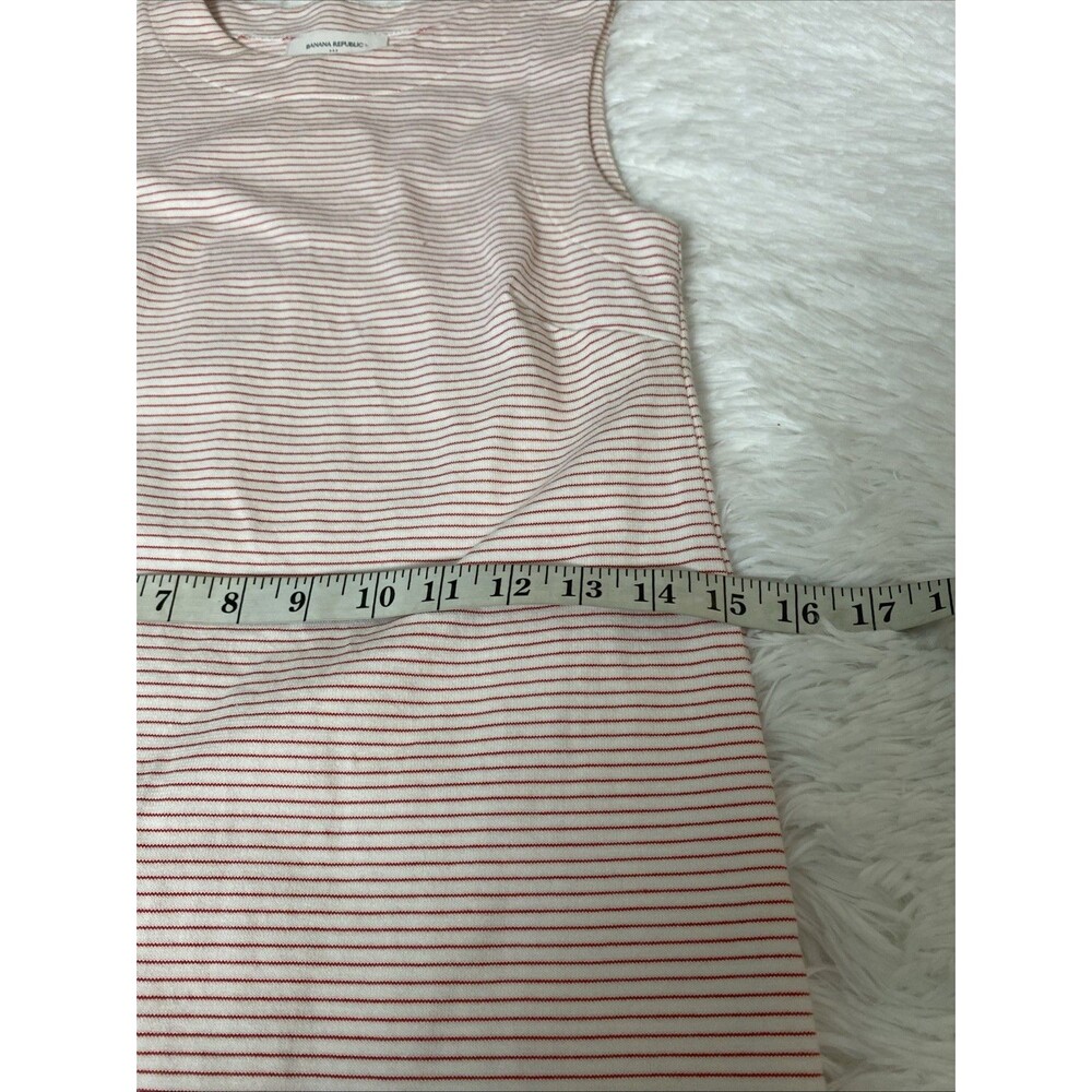 Banana Republic Sheath Dress Women's Size Petite XXS White Red Striped Knit - Picture 4 of 11